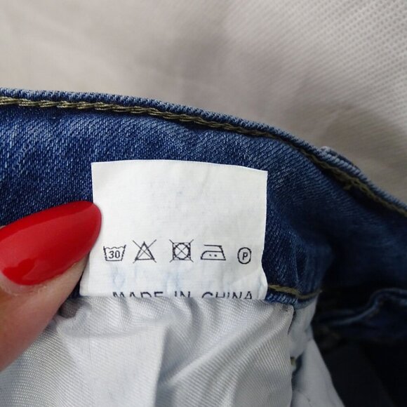 Distressed Ripped Denim High Waist Jean Shorts Women Size M Casual Rolled Hem - Picture 4 of 7